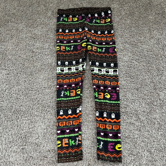 Faded Glory Halloween Leggings Women's Medium 8-10 Pumpkins Ghosts‎ Eek Print - Picture 1 of 7